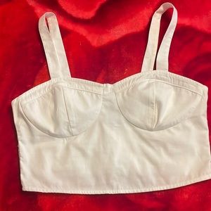 White cropped tank top